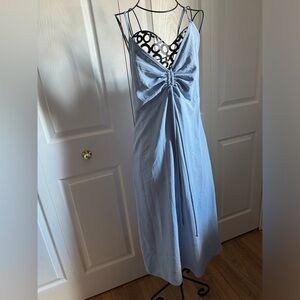 Blue tank top flowy dress